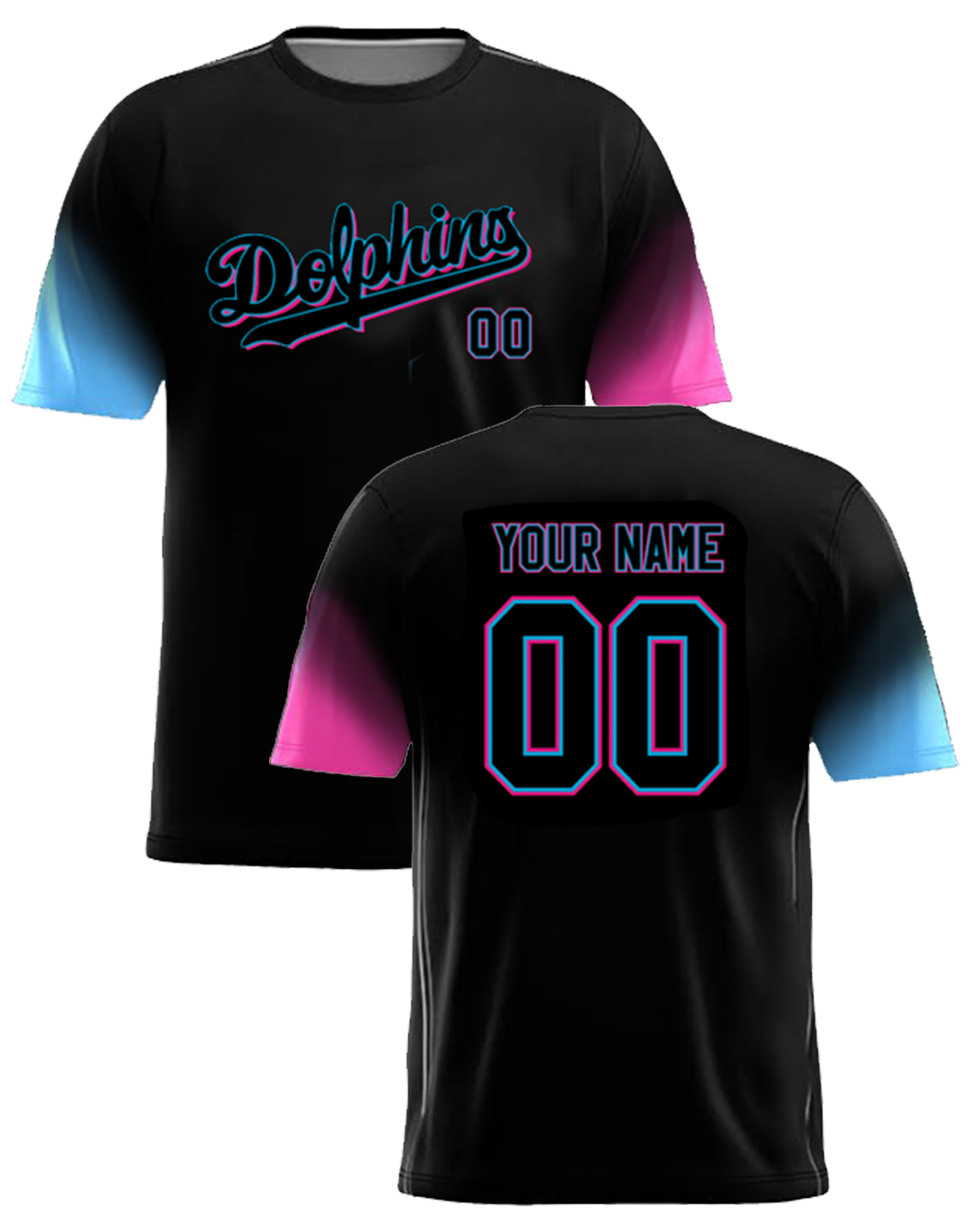 Dolphins - Black Sunset Jersey with Your Name and Number (3 week turn time)