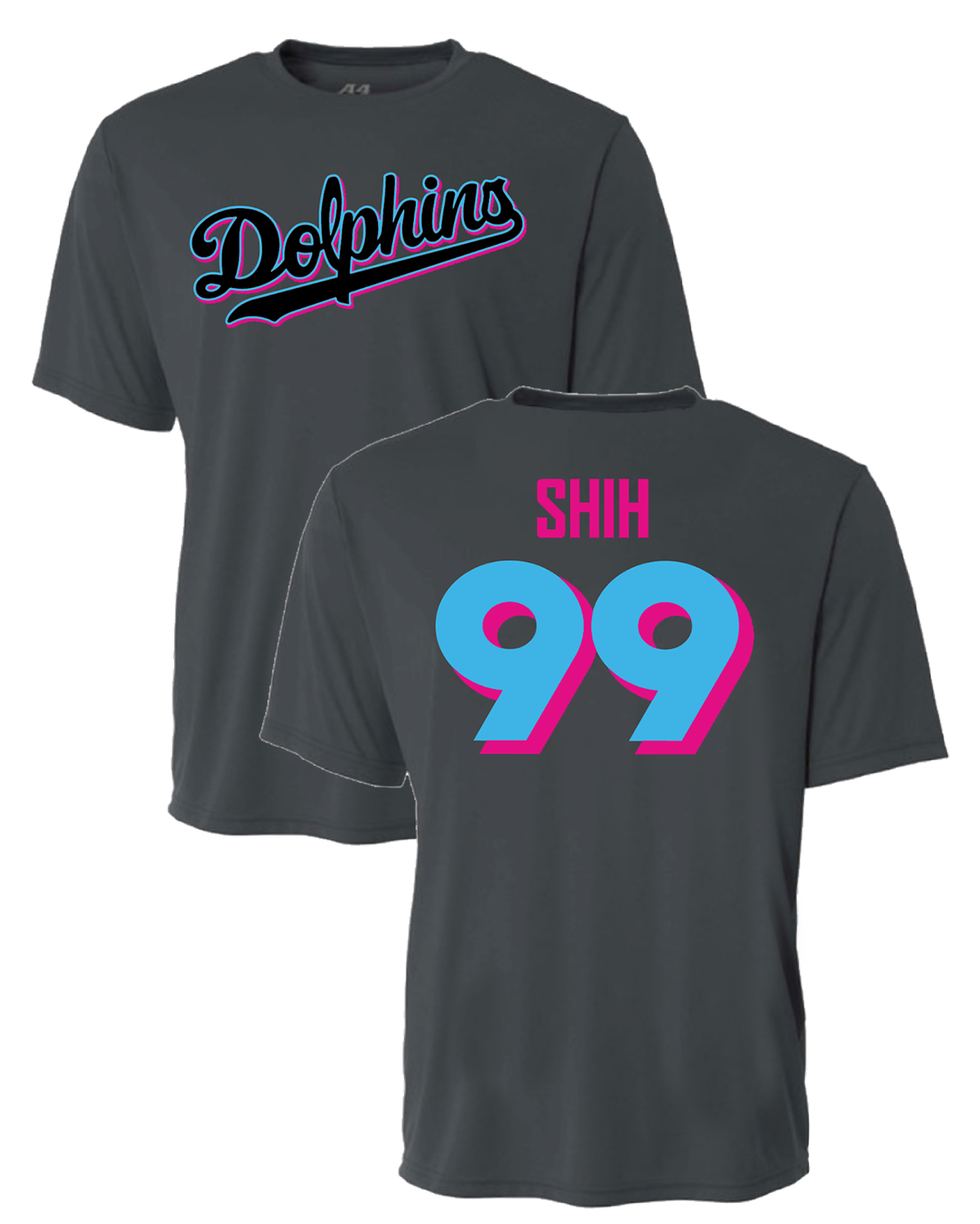 Dolphins - Button Down Jersey (Black)