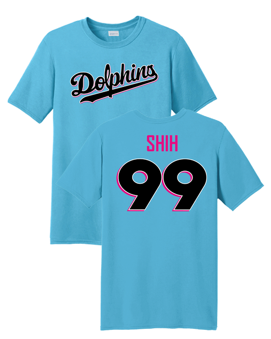 Dolphins - Atomic Blue Sport Tek (Name & Number)