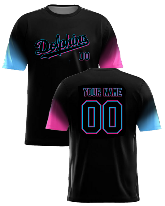 Dolphins - Black Sunset Jersey with Your Name and Number (3 week turn time)