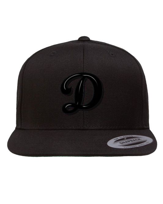 Dolphins Premium Flat Bill Snapback Cap Black Logo