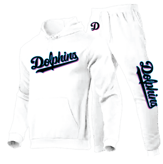 Dolphins Sweatsuit Combo - Youth and Adult (White)