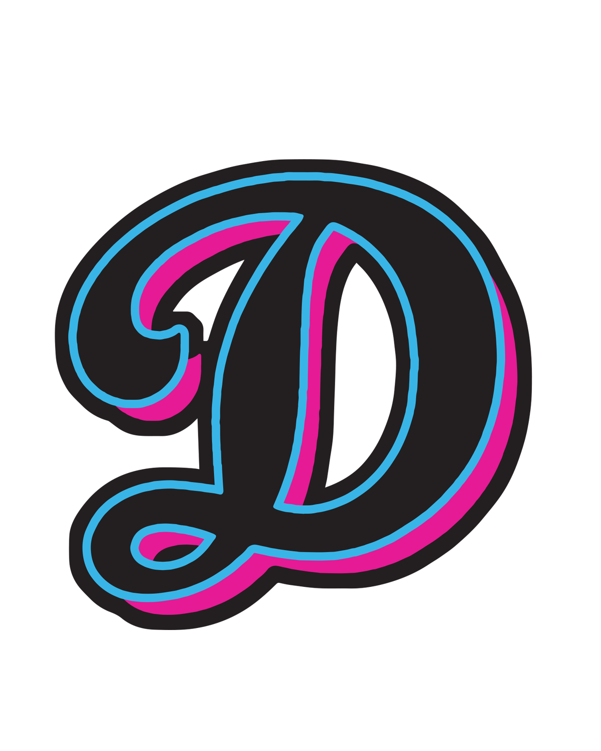 Dolphins D Stickers - Die Cut 1