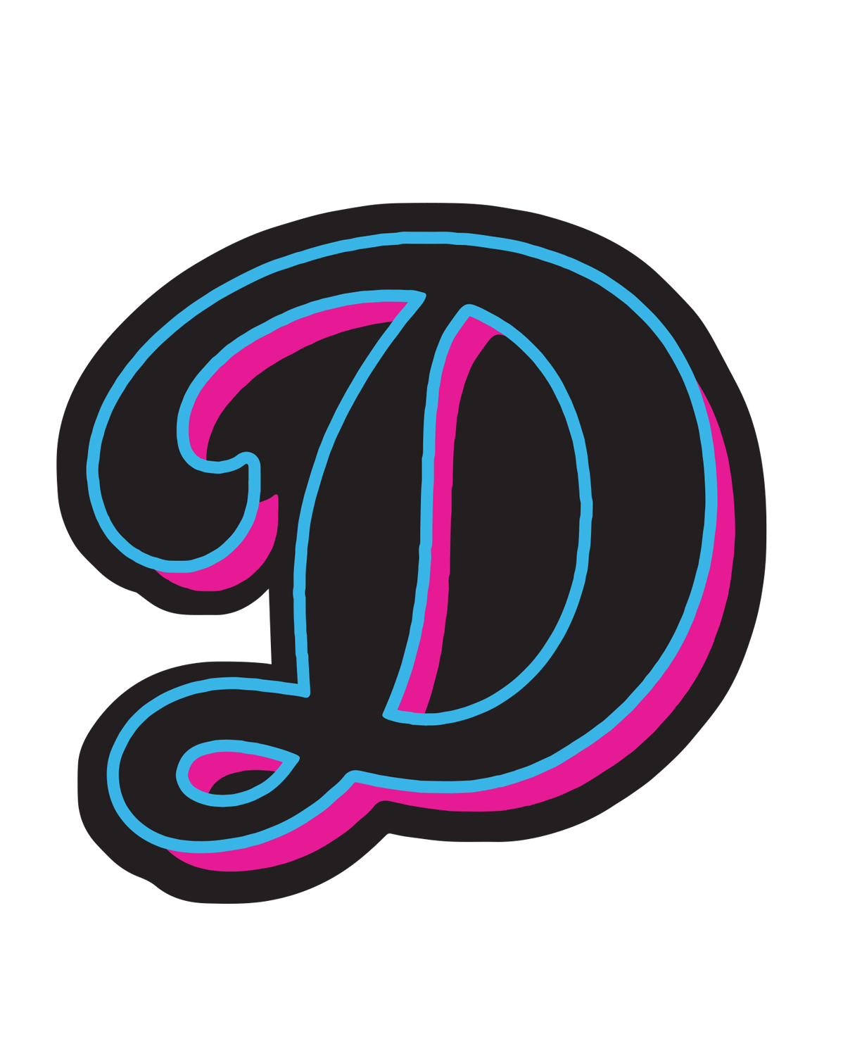 Dolphins D Stickers - Die Cut 2